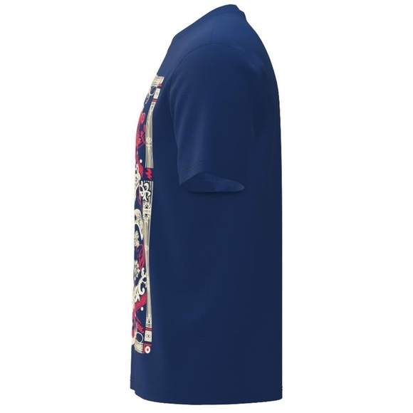 HONEY BUZZ • Men's Navy Blue Let's Rock Graphic Crewneck Tee T-Shirt - Picture 2 of 7